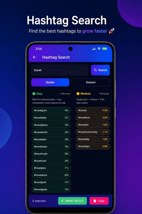 HashKit hashtag search screen