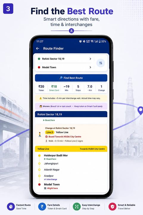 Metro Saathi route screen